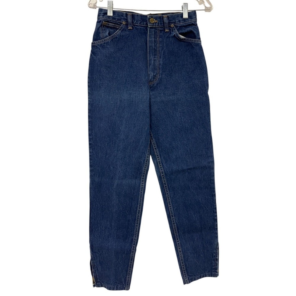 Vtg 70s Wrangler Zippered‎ Ankle Jeans 26x27.5 Blue Denim Western Ranch Rodeo